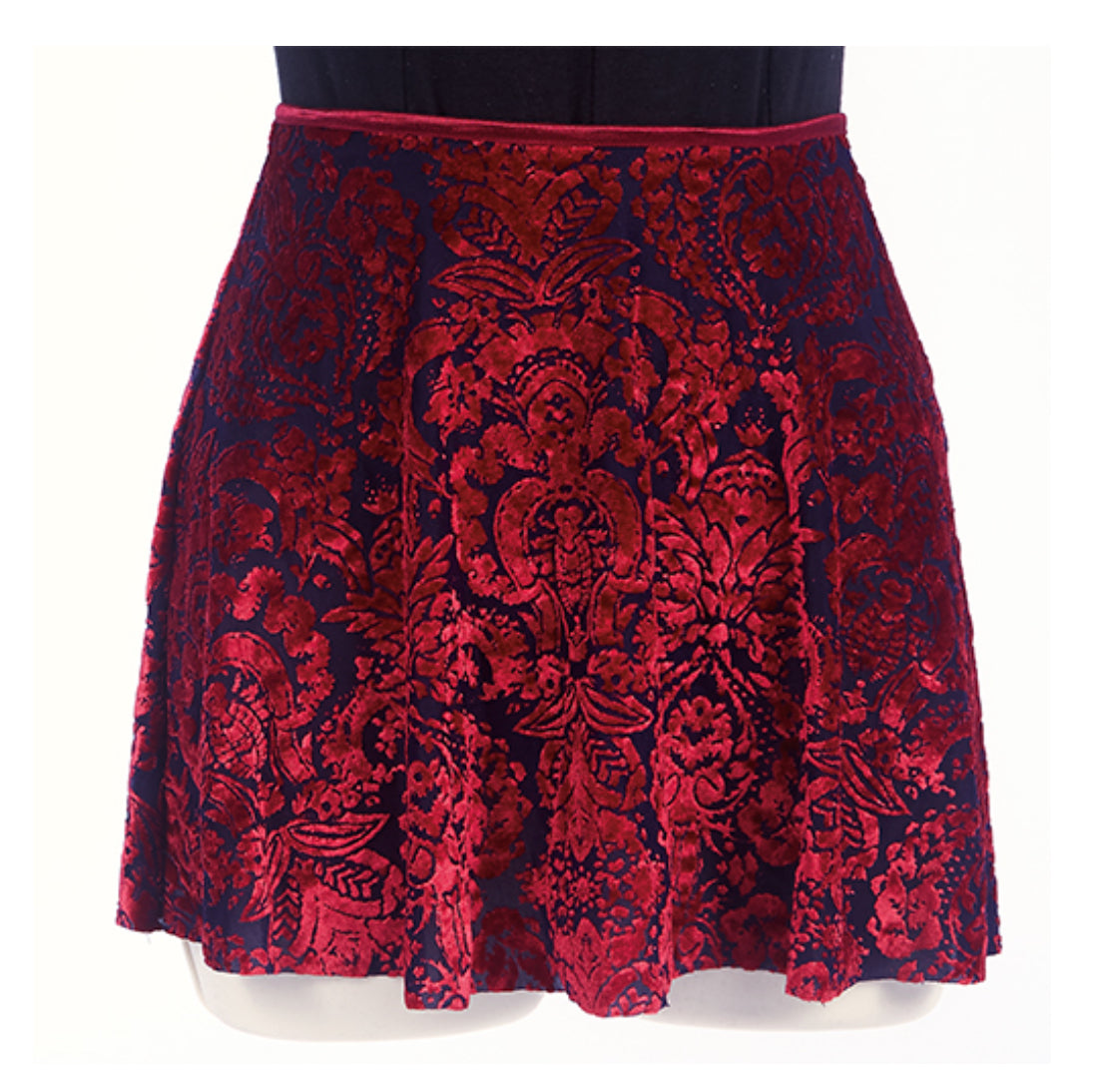Dasha Red Velour Pull On Skirt 4566