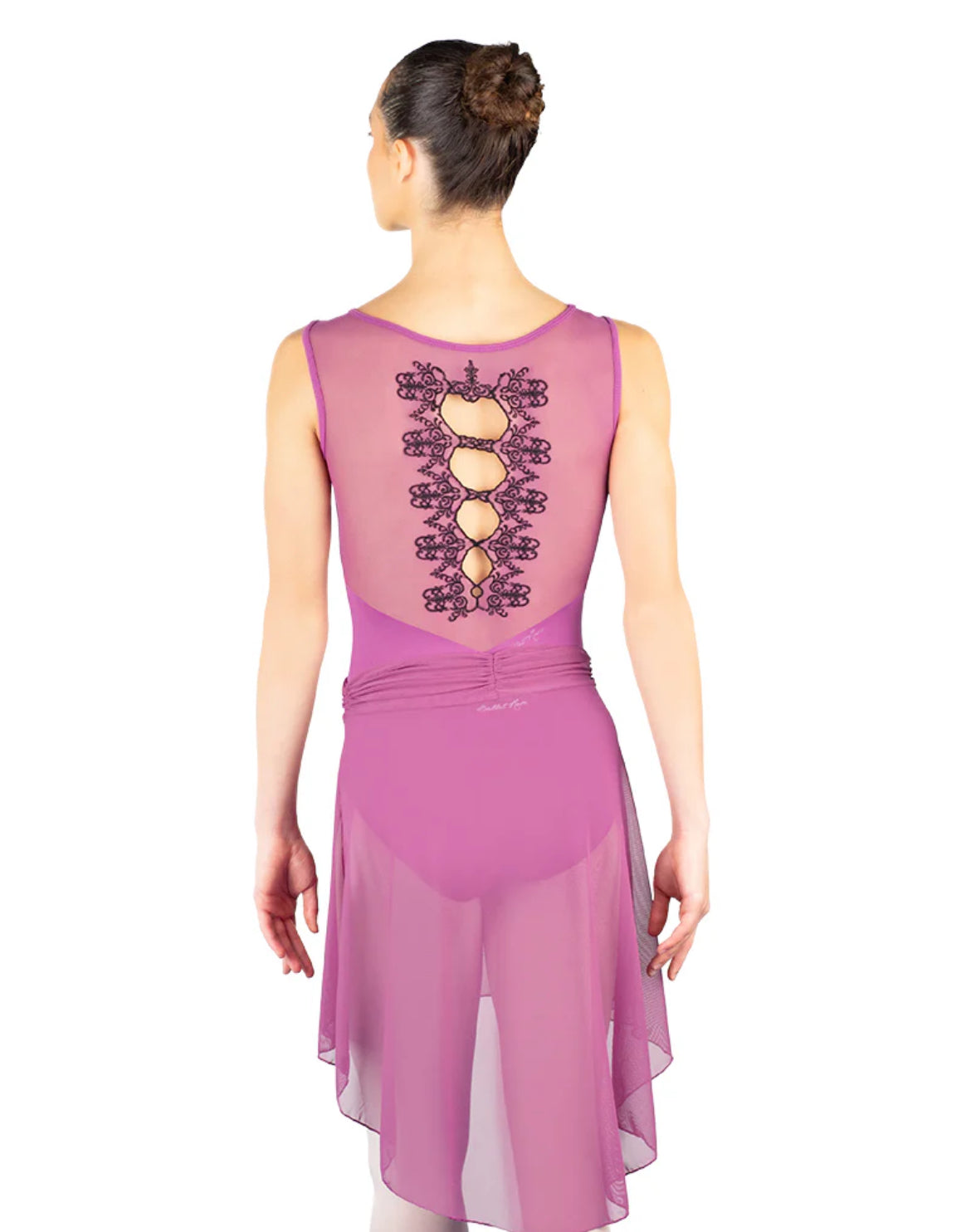 Ballet Rosa Cameron Embroidered Keyhole Mesh Back Tank Leotard T38