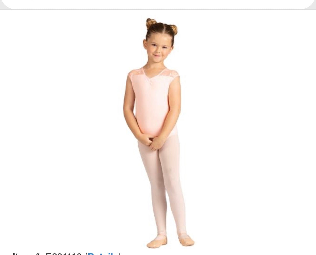 Danz N motion, bow mesh tank leotard kids pink 905423C