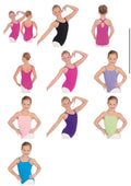 4464c - Eurotard Girls Microfiber Adjustable Strap Princess Seam Camisole Leotard