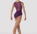 BLOCH Womens Eden Boat Neck Floral Print Mesh Back Tank Leotard L4115