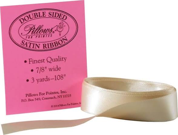Pillows for Pointe Double Sided Satin Ribbon 7/8” wide 3 yards - 108”