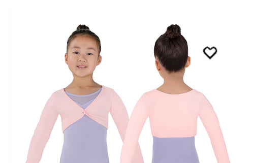 10519c - Eurotard Girls Cotton Light Weight Twist Front Crop Sweater, KIDS