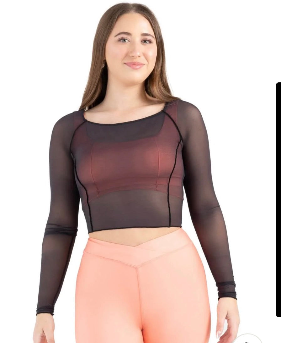CAPEZIO "DUSK" LONG SLEEVE MESH TOP