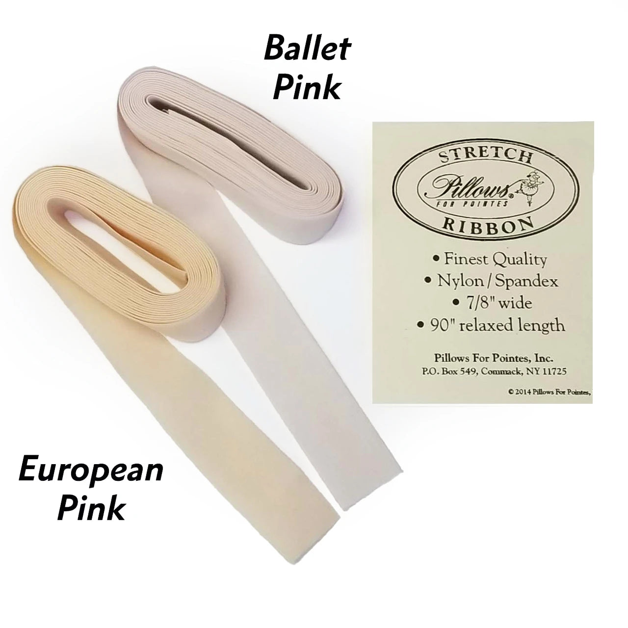 Pillows for Pointe Stretch Ribbon 7/8” wide 90”relaxed length