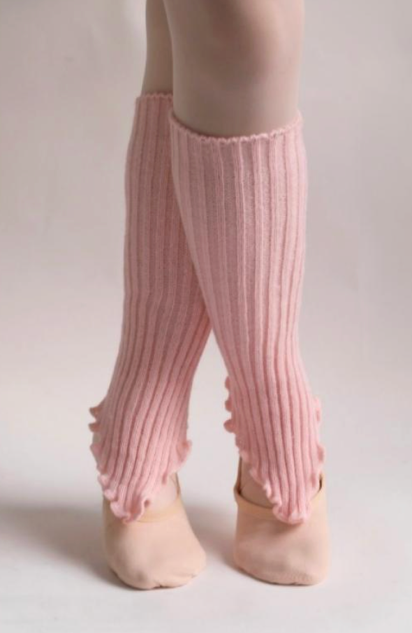 Pillows for Pointes Child's Stirrup Leg Warmers Ruffled Edge 14"
