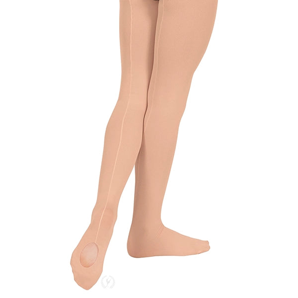 Eurotard Euroskins Girls' Convertible Mock Back Seam Microfiber Tights