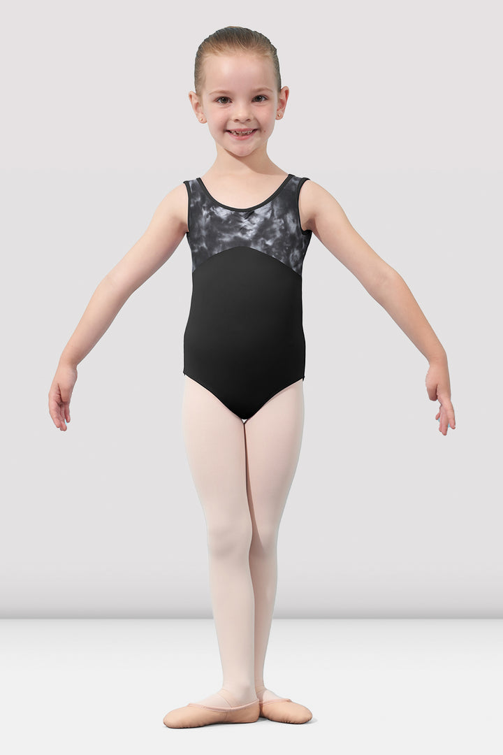 Mirella Girls Watercolor Soft Gather Neckline Tank Leotard M482C