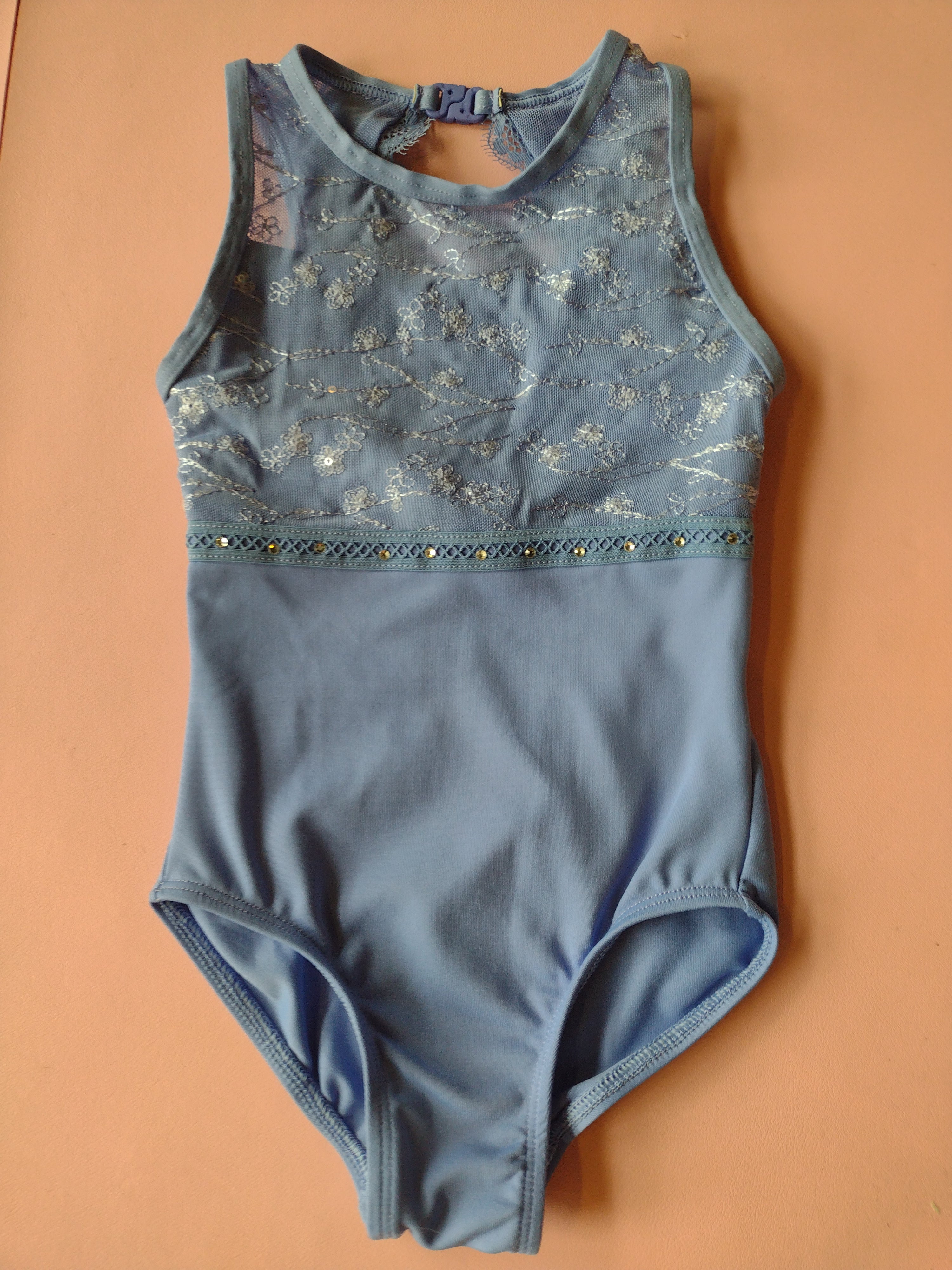 Danz N Motion Girls Sequin Floral Halter Leotard
