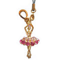 Dancing Ballerina in Pink Rhinestone Tutu Phone Charm