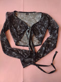 Bloch Ladies Floral Tie Front Mesh Cropped Top Z4146