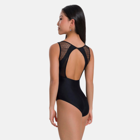 So Danca Siena Pinch Front Keyhole Back Mesh Tank Leotard BY69