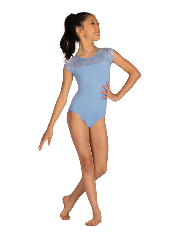 Danz N Motion Kids Audra Lace Cap Sleeve Leotard 24102