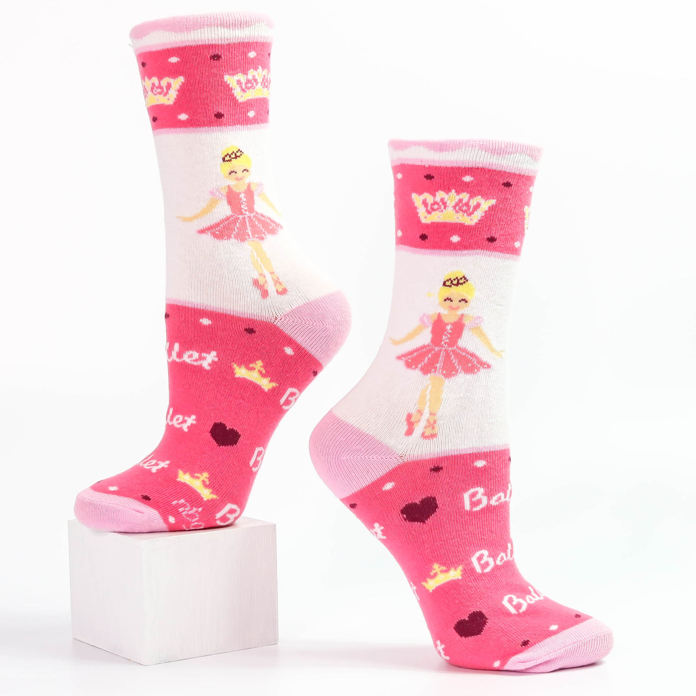 Soxs by NBG Sugar Plum Ballerina I Love Ballet Pink Light Weight Socks
