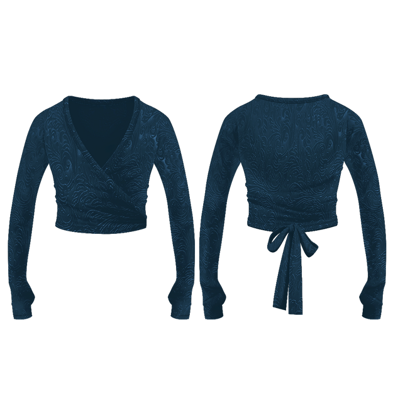 Danse De Paris Velvet Wrap/Crossover Crop Top C0011L
