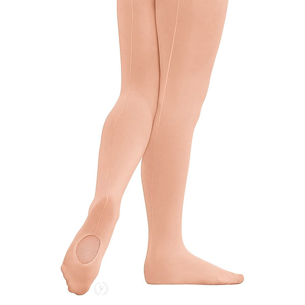 Eurotard Euroskins Girls' Convertible Mesh Back Seam Tights 219C