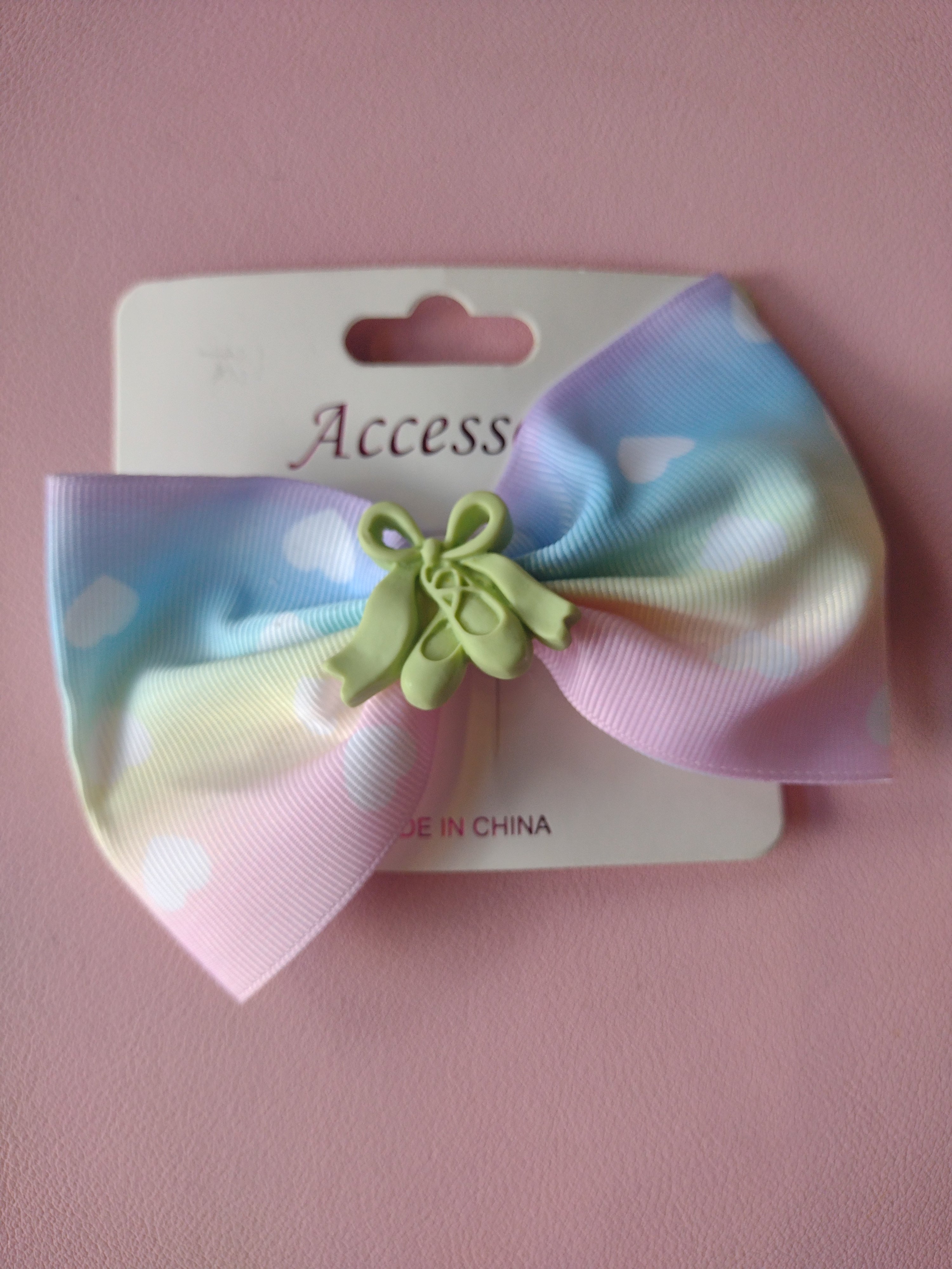 Dasha Rainbow Hair Bow with Ballet Slippers 3947