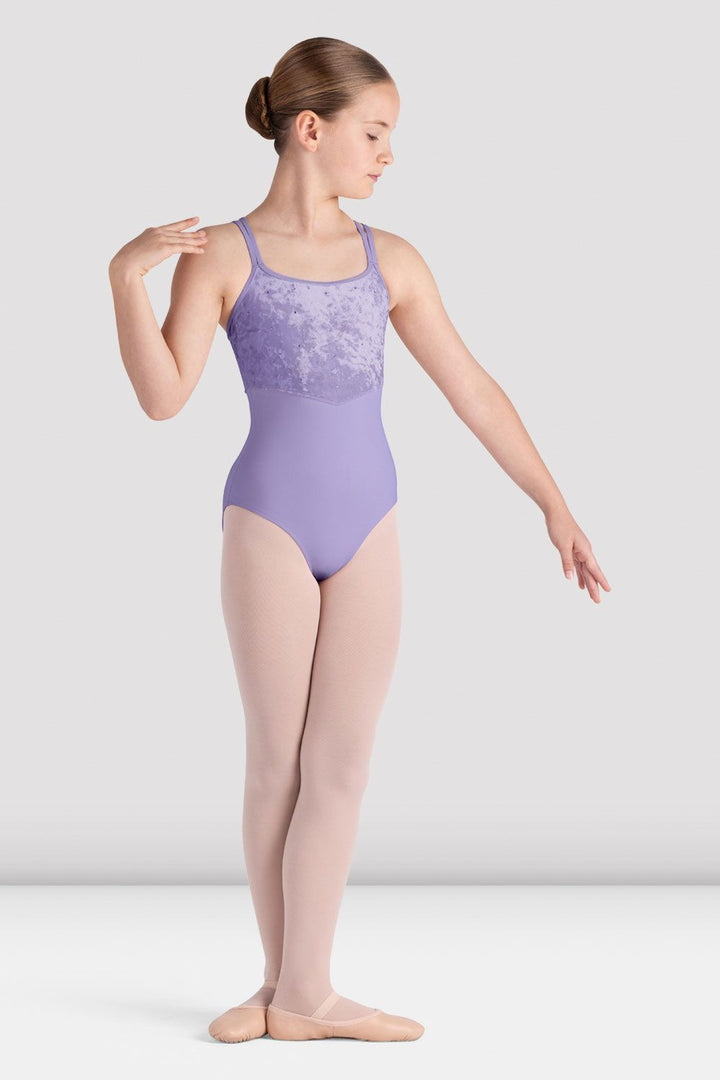 Bloch Girls Evie Scoop Neck Double Strap Velvet Leotard CL5277