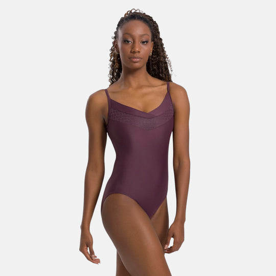 So Danca Ravena V-Neck Mesh Keyhole Back Camisole Leotard BY64