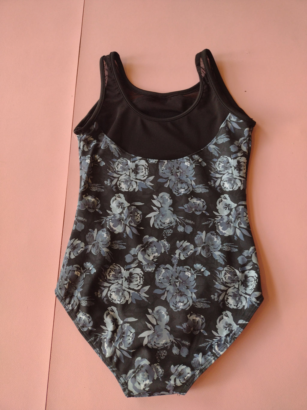 Mirella Girls Floral Printed Panel Mesh Tank Leotard