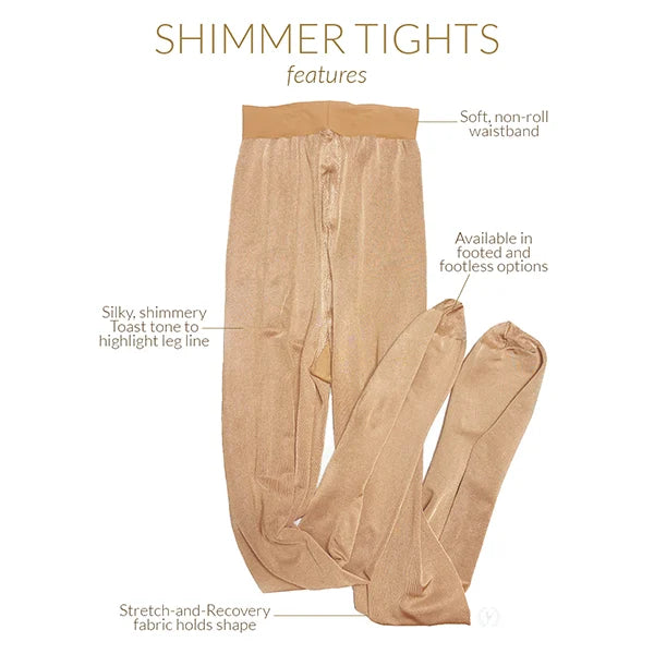 Eurotard Euroskins Footed Shimmer Tights with Comfort Knit Waistband 211