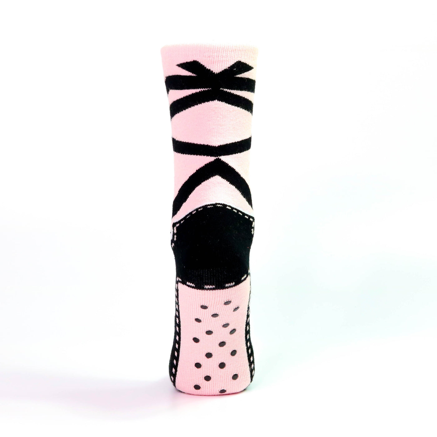 Soxs by NBG Pink and Black Pointe Slipper Heavy Weight Sock with Floor Grips